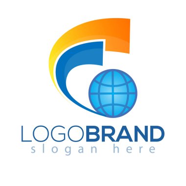 G harfi Logo vektör öğesi. Küresel logo vektör şablonu