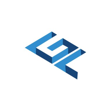 G L ilk harf üç boyut Logo vektör öğesi