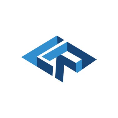 LR ilk harf üç boyut Logo vektör öğesi