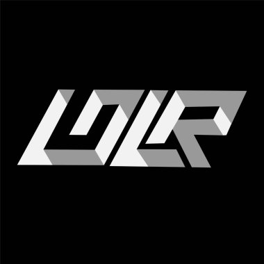 G L R ilk harf üç boyut Logo vektör öğesi
