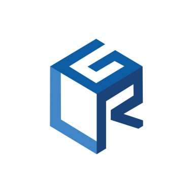 G L R ilk harf üç boyut Logo vektör öğesi