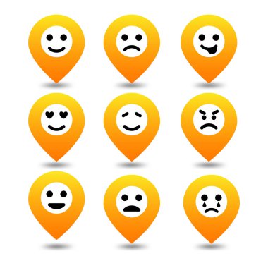 PIN konumu ifadelerinin emoji Icon set