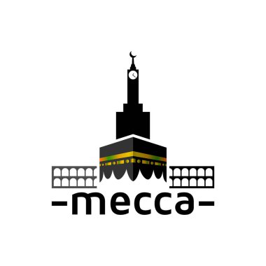 Mekke logo içinde hac Kabe için. Hac Kabe logo şablonu