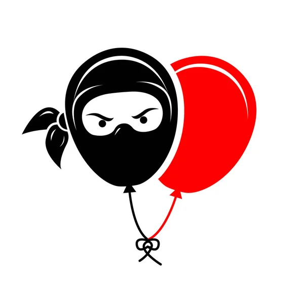Modèle Logo Ninja Ballon Logotype Ninja Ballon — Image vectorielle