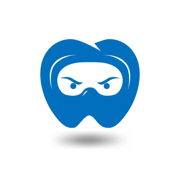 Modèle Logo Ninja Tête Dentaire Dent Élément Logo Ninja — Image vectorielle