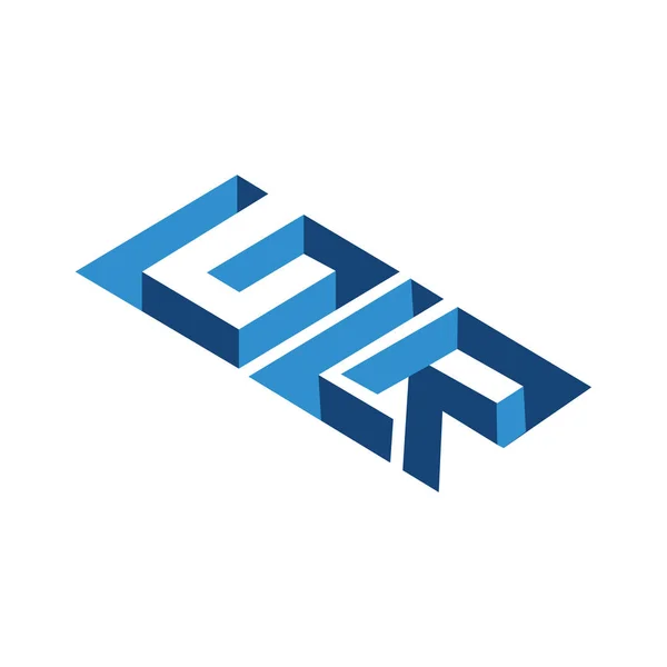Carta Inicial Tridimensional Logotipo Vector Elemento — Archivo Imágenes Vectoriales