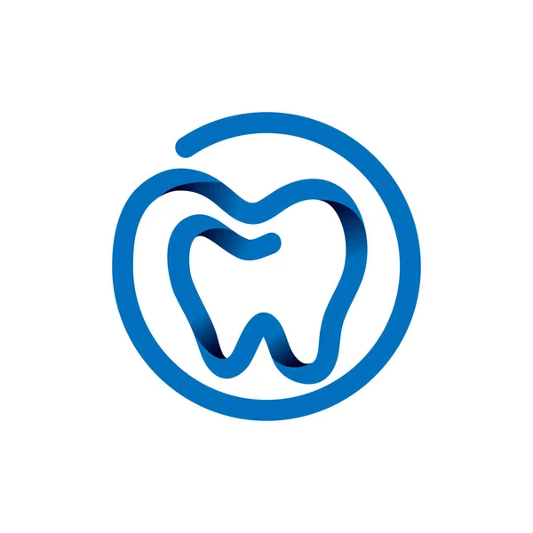 Dental Koło Linia Logo Wektor Elementu Szablon Logo Stomatologiczne — Wektor stockowy