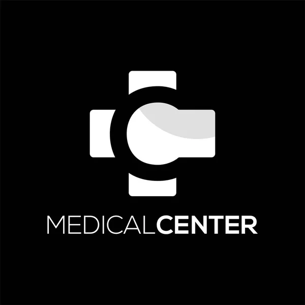 Tıp Merkezi Logo Vektör Öğesi Merkezi Tıbbi Logo Şablonu — Stok Vektör