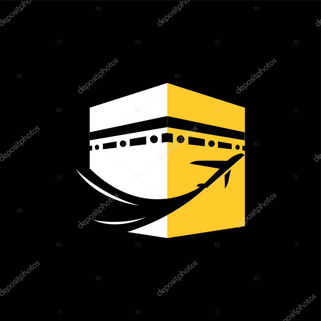 Kaaba Hajj Tour and travel vector logo template