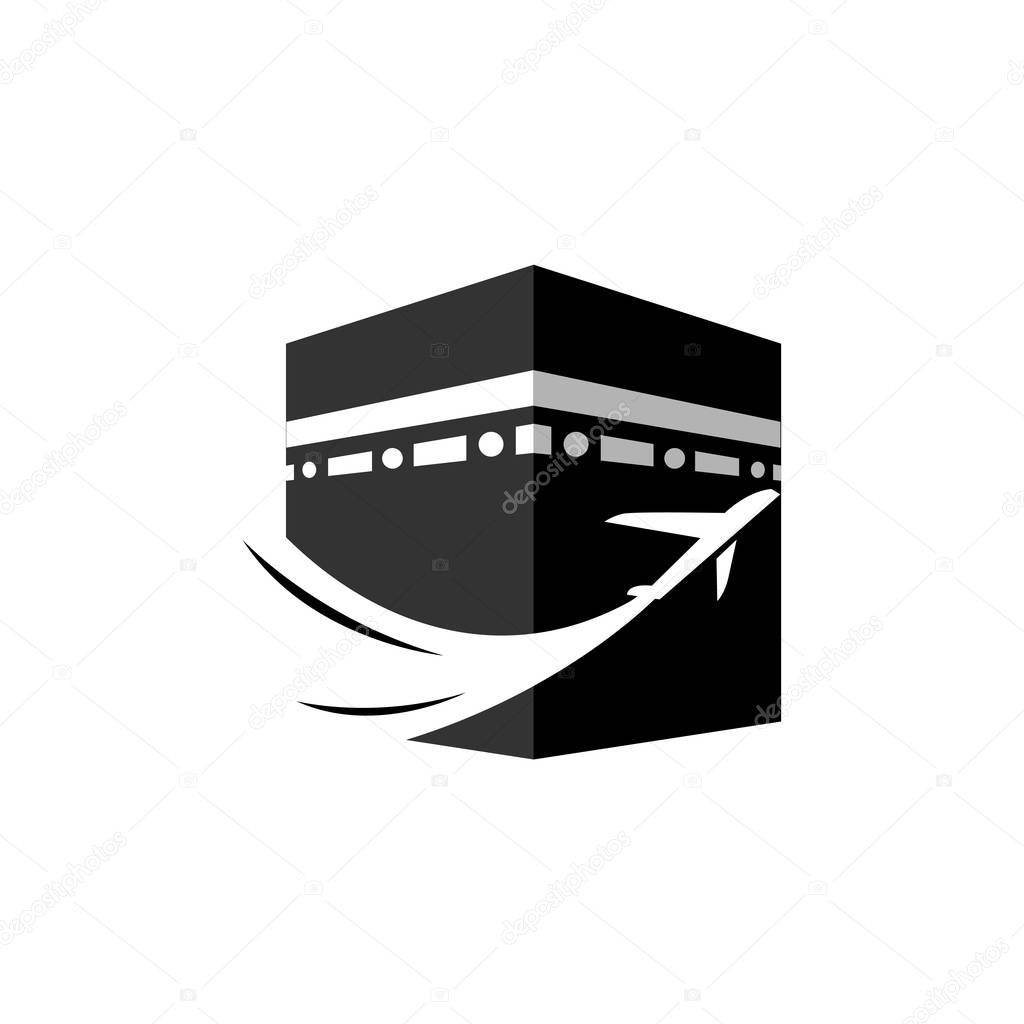 Kaaba Hajj Tour and travel vector logo template
