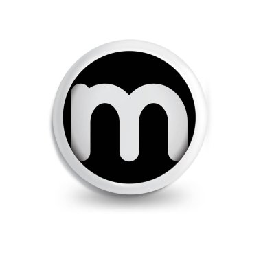 m harfi daire simgesi logo öğesi. mektup logo şablonu