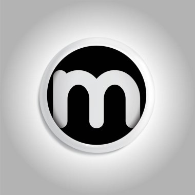 m harfi daire simgesi logo öğesi. mektup logo şablonu