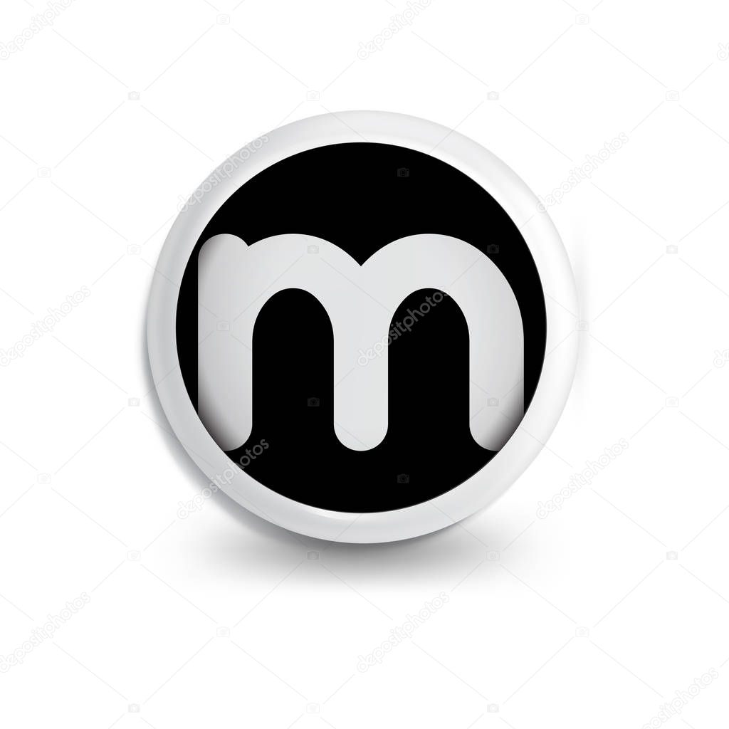 m Letter in circle icon logo element. letter logo template
