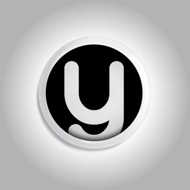 y harfi daire simgesi logo öğesi. mektup logo şablonu