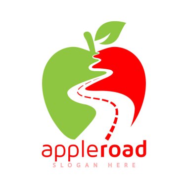 elma yol logo vektör öğesi. yol logo şablonu