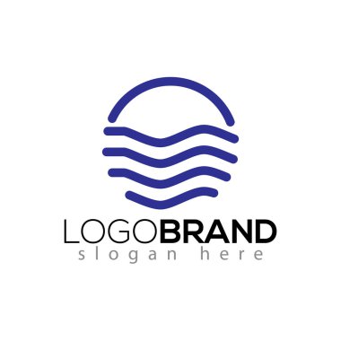 dalga logosu line sanat vektör öğesi. dalga logo şablonu