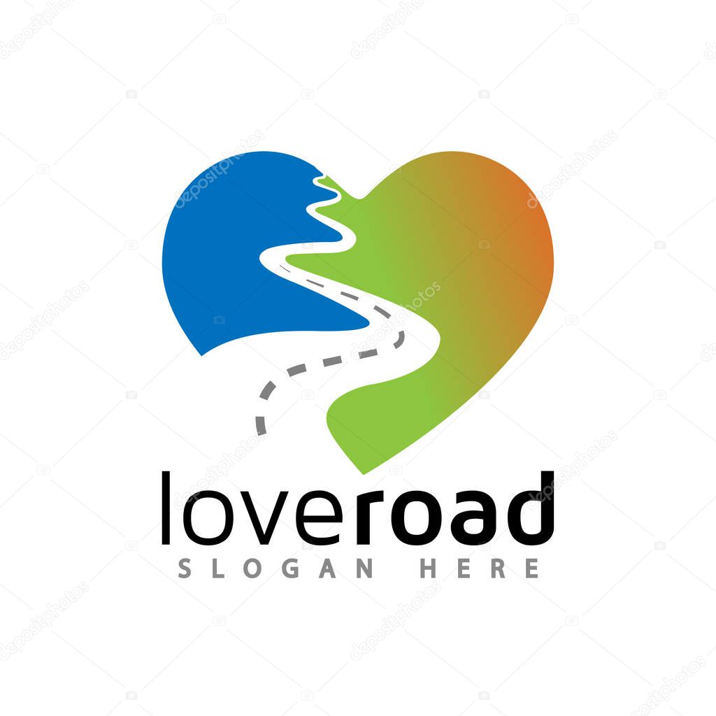 love road logo vector element. road logo template