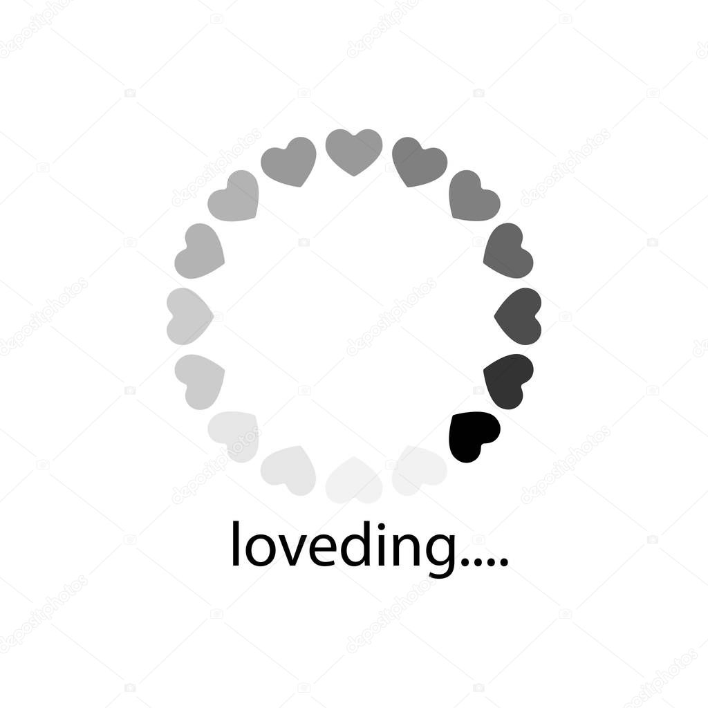 love vector progress loading bar, love loading icon, loading illustration