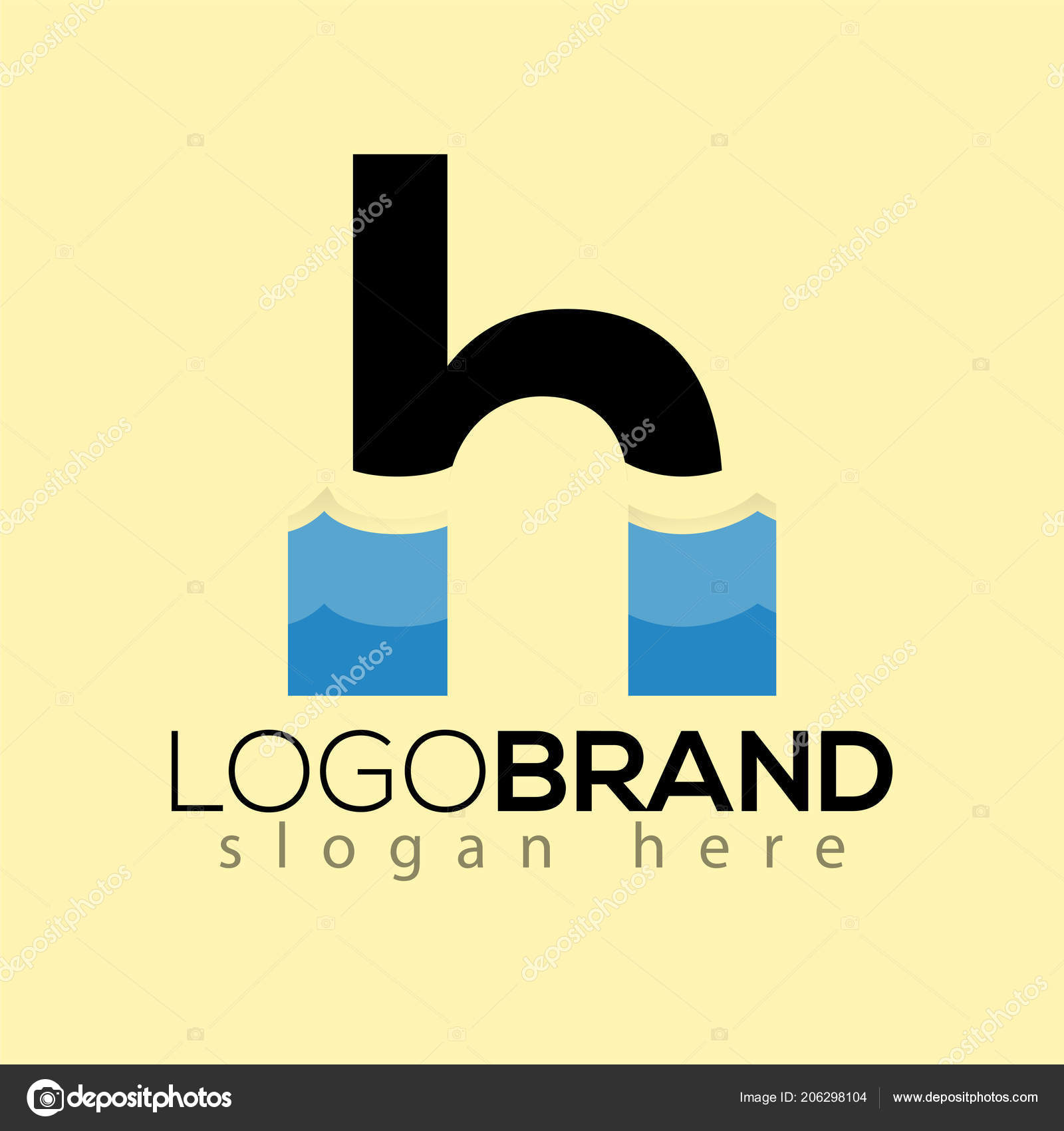 letter creative wave logo vector template vetor de stock desbayy