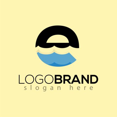 E harfi ve yaratıcı dalga logo vektör şablonu