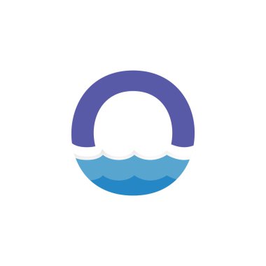 O mektup ve yaratıcı dalga logo vektör şablonu