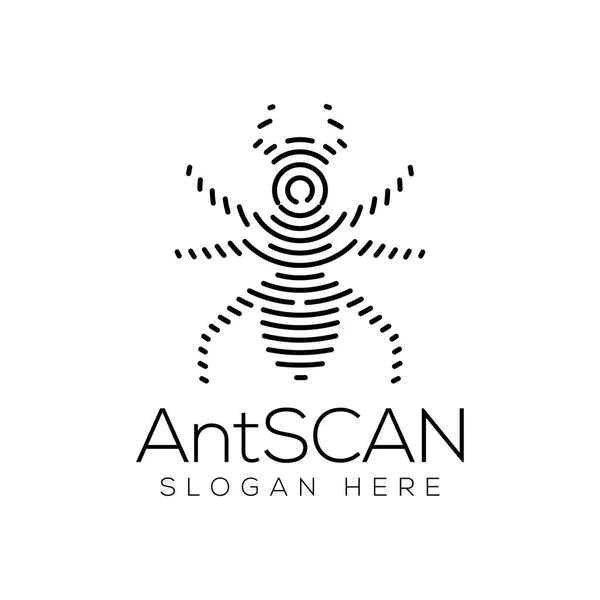 Ant Scan Technologie Logo Vektor Prvek Zvířecí Logo Šablona — Stockový vektor