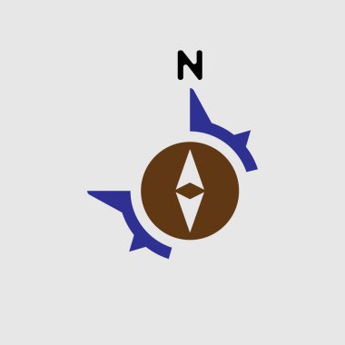 Kuzey oku pusula logo vektör simge şablonu