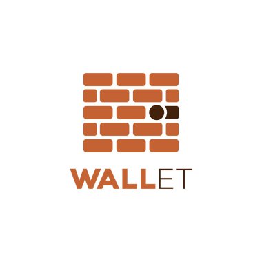 duvar ve m-cüzdan logo vektör simge şablonu