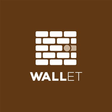 duvar ve m-cüzdan logo vektör simge şablonu