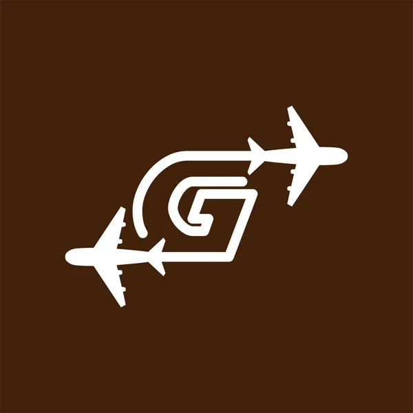 Line Airways Letter Logo Vector Element Initial Plane Travel Logo — Stock Vector