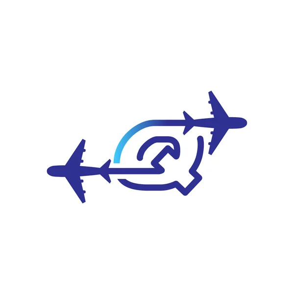 Line Airways Harfi Logo Vektör Öğesi Uçak Seyahat Logo Şablonu — Stok Vektör