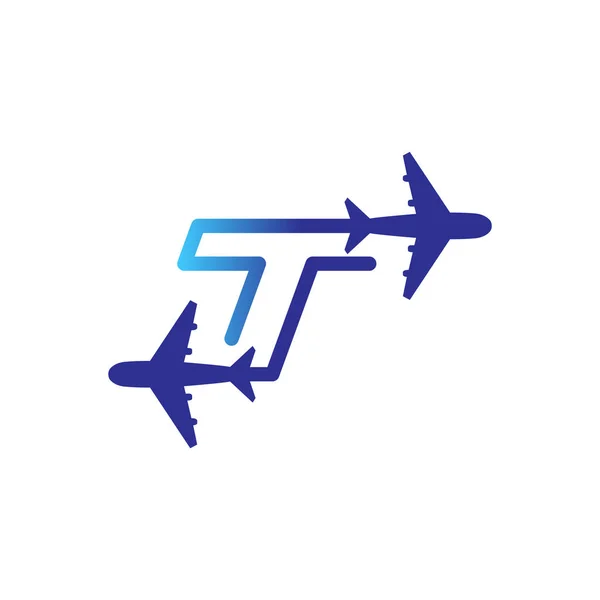 Line Airways Harfi Logo Vektör Öğesi Uçak Seyahat Logo Şablonu — Stok Vektör