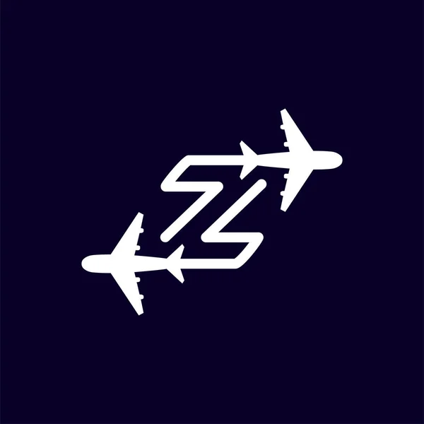 Line Airways Z letter logo vector element. Initial Plane Travel logo Template