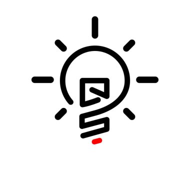 Q S yaratıcı ampul Logo vektör öğesi ilk harfi. İlk harf ampul Logo şablonu