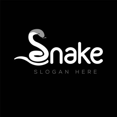 Yılan hayvan metin Logo vektör şablonu