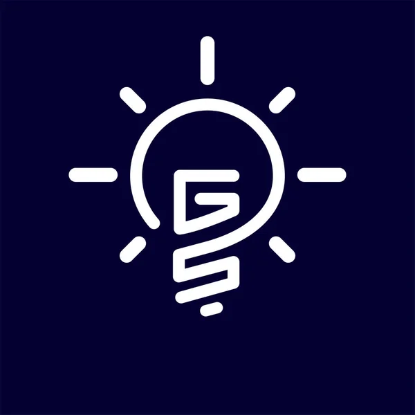 GS ilk harfi ile yaratıcı ampul Logo vektör öğesi. İlk harf ampul Logo şablonu