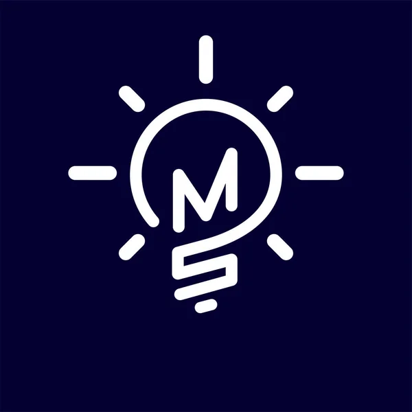 MS yaratıcı ampul Logo vektör öğesi ilk harfi. İlk harf ampul Logo şablonu