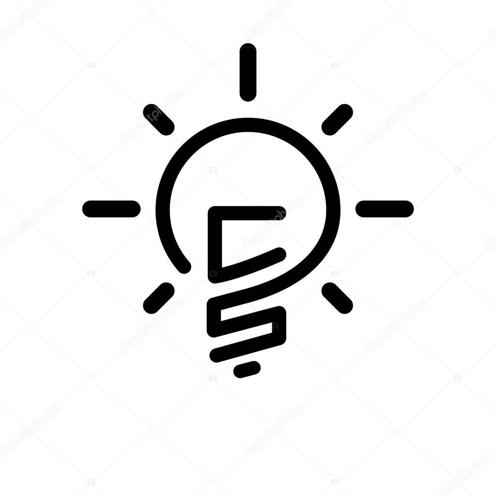CS Initial Letter with creative bulb Logo vector element. Initial letter bulb Logo Template
