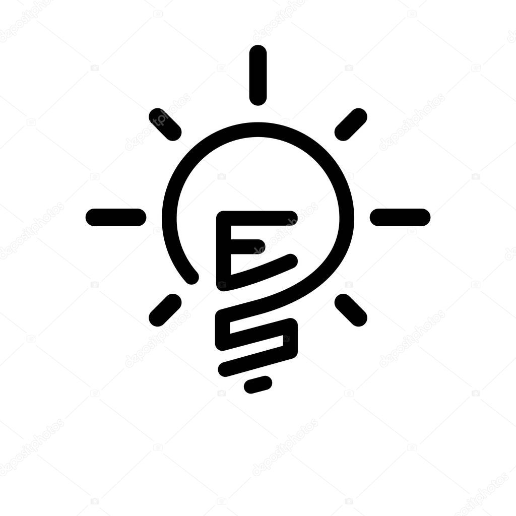 ES Initial Letter with creative bulb Logo vector element. Initial letter bulb Logo Template