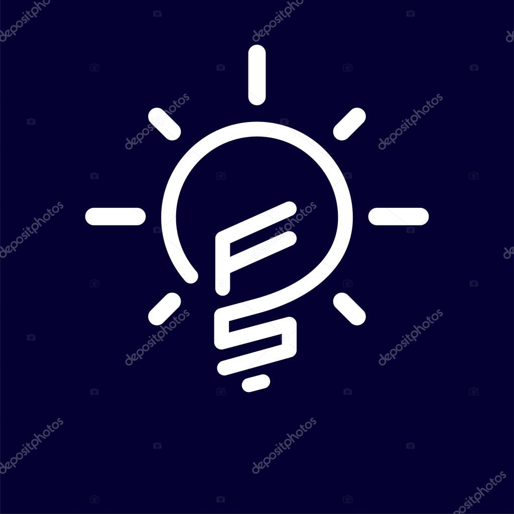 FS Initial Letter with creative bulb Logo vector element. Initial letter bulb Logo Template