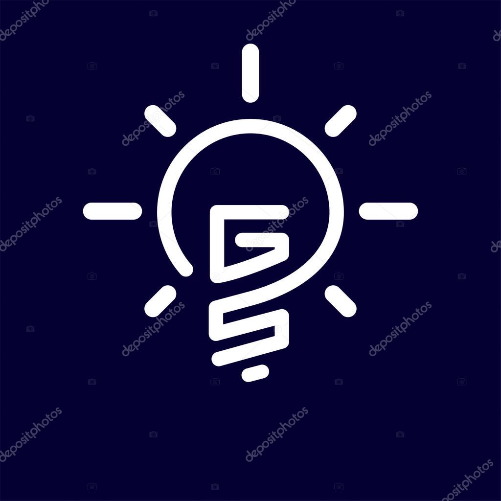 GS Initial Letter with creative bulb Logo vector element. Initial letter bulb Logo Template
