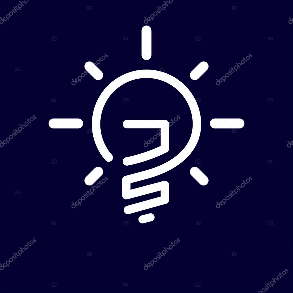J S Initial Letter with creative bulb Logo vector element. Initial letter bulb Logo Template