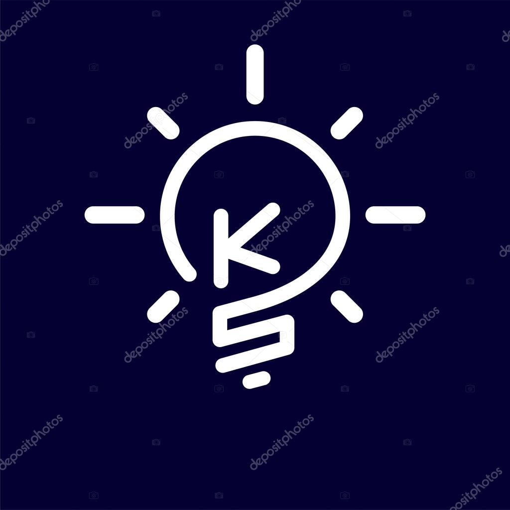 KS Initial Letter with creative bulb Logo vector element. Initial letter bulb Logo Template