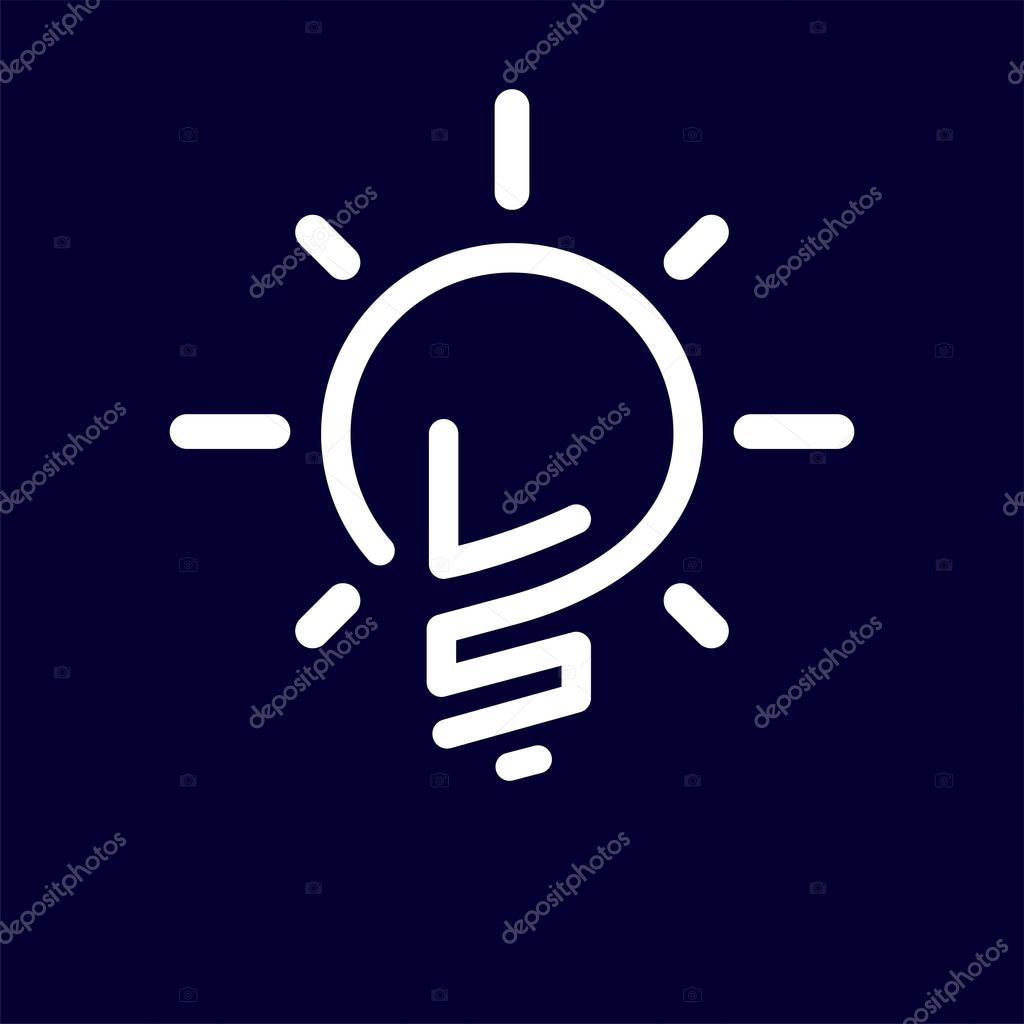 LS Initial Letter with creative bulb Logo vector element. Initial letter bulb Logo Template