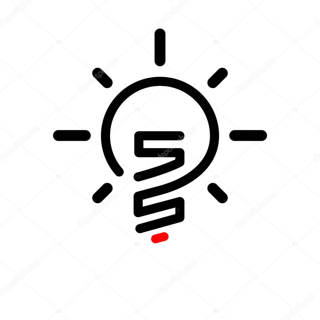 SS Initial Letter with creative bulb Logo vector element. Initial letter bulb Logo Template