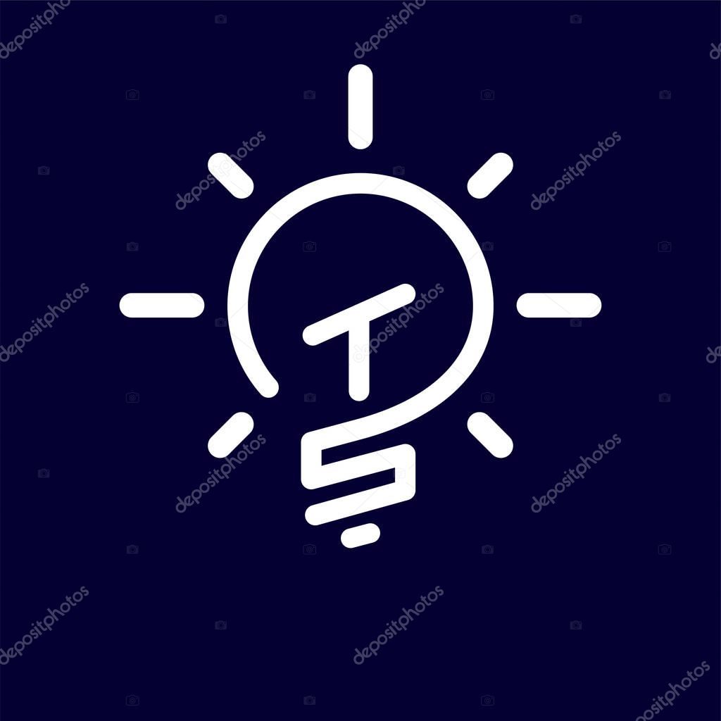 TS Initial Letter with creative bulb Logo vector element. Initial letter bulb Logo Template