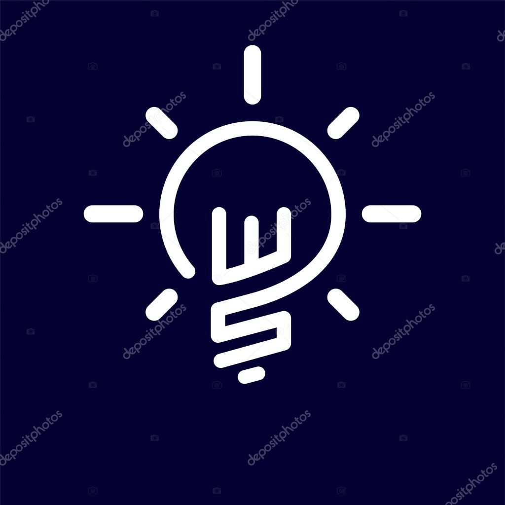 WS Initial Letter with creative bulb Logo vector element. Initial letter bulb Logo Template