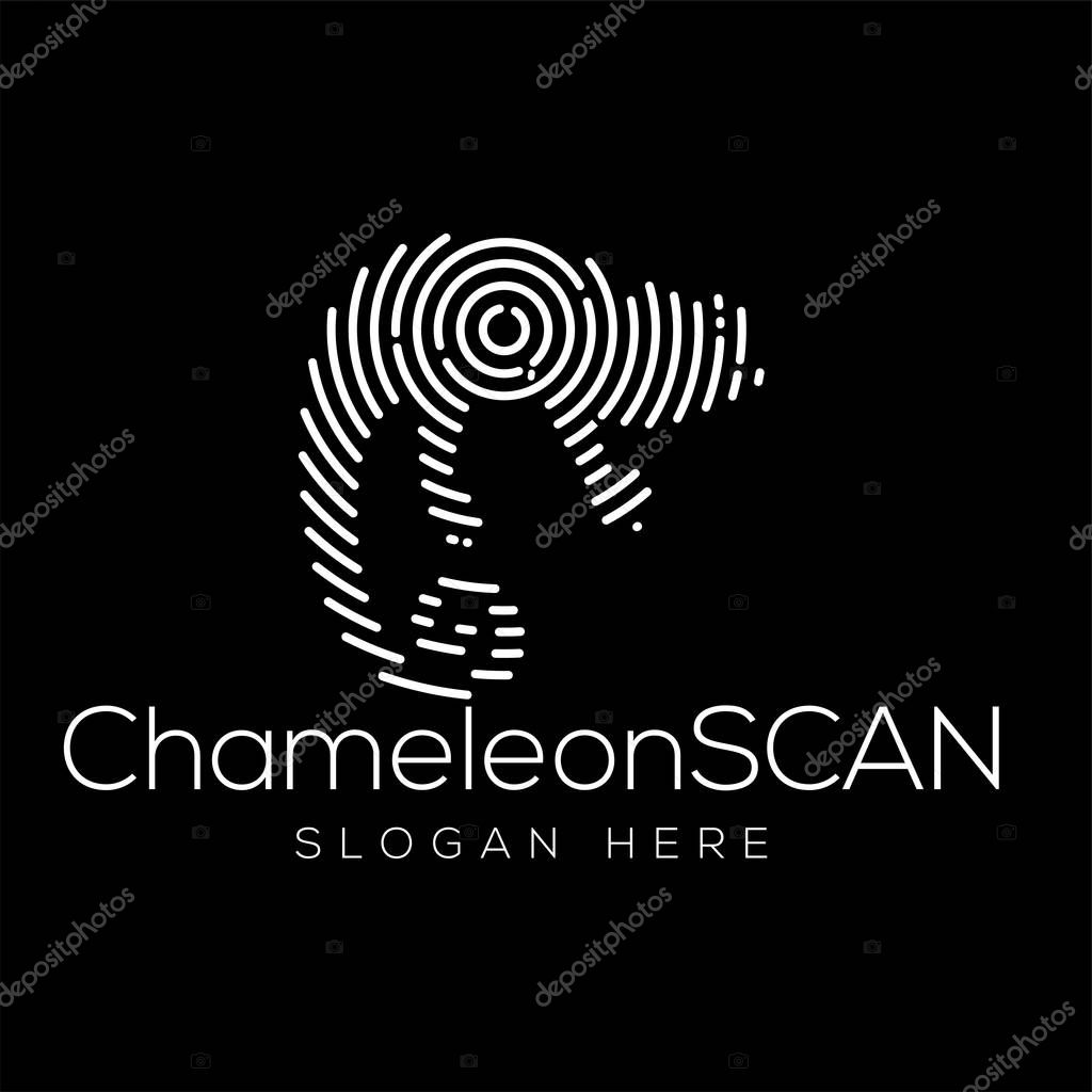 Chameleon Scan Technology Logo vector Element. Animal Technology Logo Template