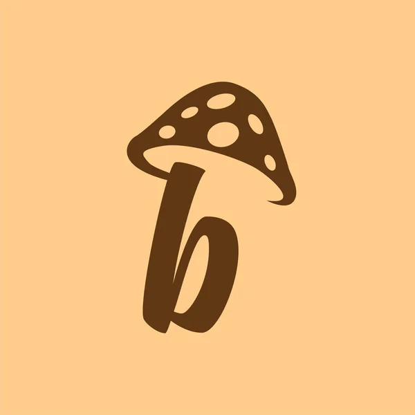 Letter Lowercase Mushroom Logo Icon Vector — Stock Vector