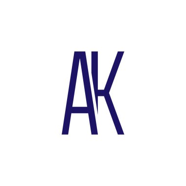 Ak ilk mektup bağlantılı logo simge vektör